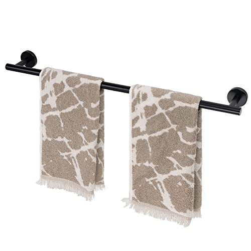 Matte Black Bathroom Accessories Set丨Stainless Steel Bathroom Hardware Set Wall Mounted丨Includes 25.7 Inch Towel Bar丨Towel Ring丨Robe Towel Hooks丨Toilet Paper Holder