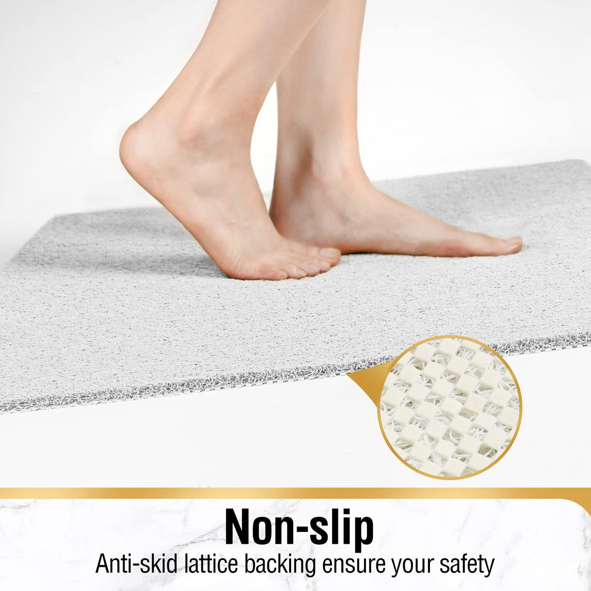 Bathtub Mat 40'' x 16 ''丨 Extra Long Bath Mat for Tub丨Soft PVC Loofah ...