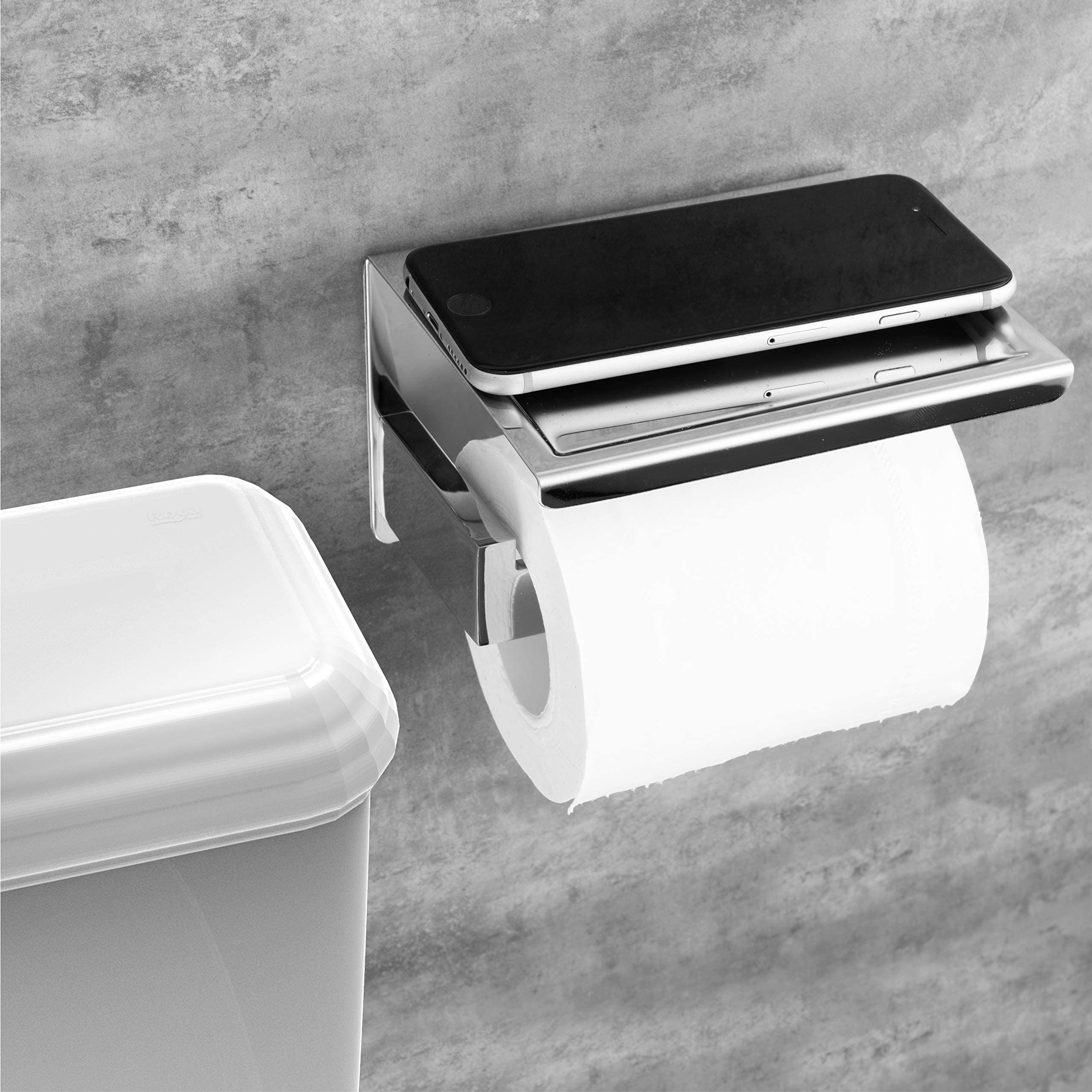 HITSLAM Gold Toilet Paper Holder Self Adhesive, Stainless Steel Toilet  Paper Roll Holder for Bathroom
