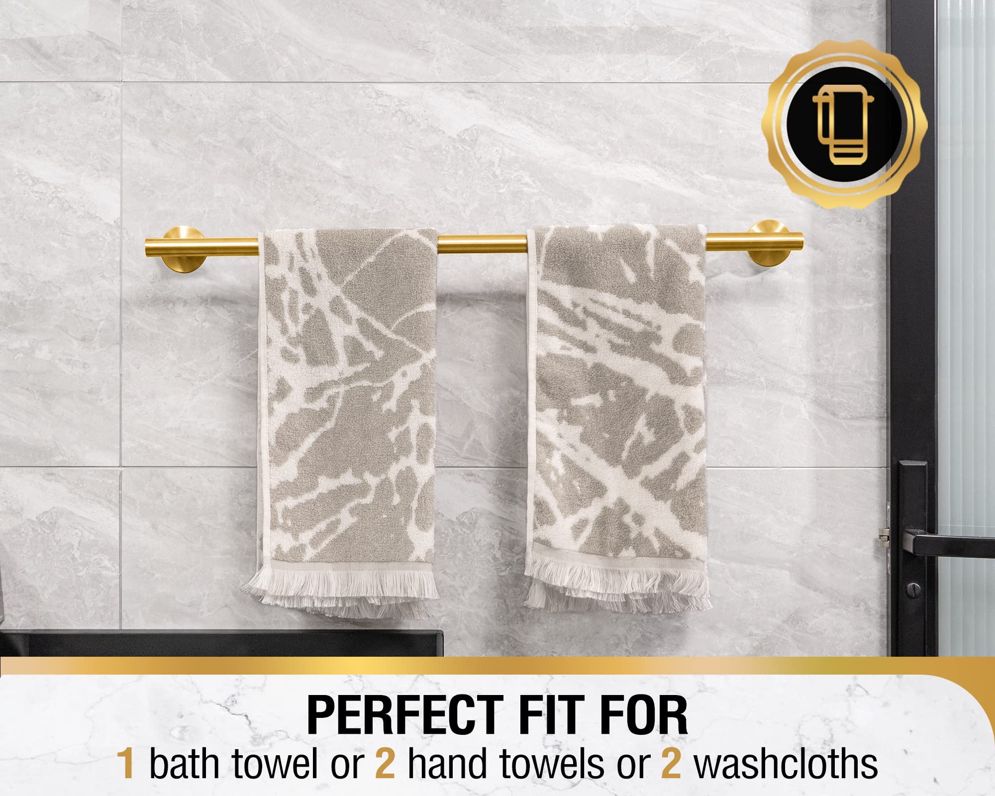 tower rack wall mounted towel bar bathroom stainless steel bath towel holder 25.7 inch gold