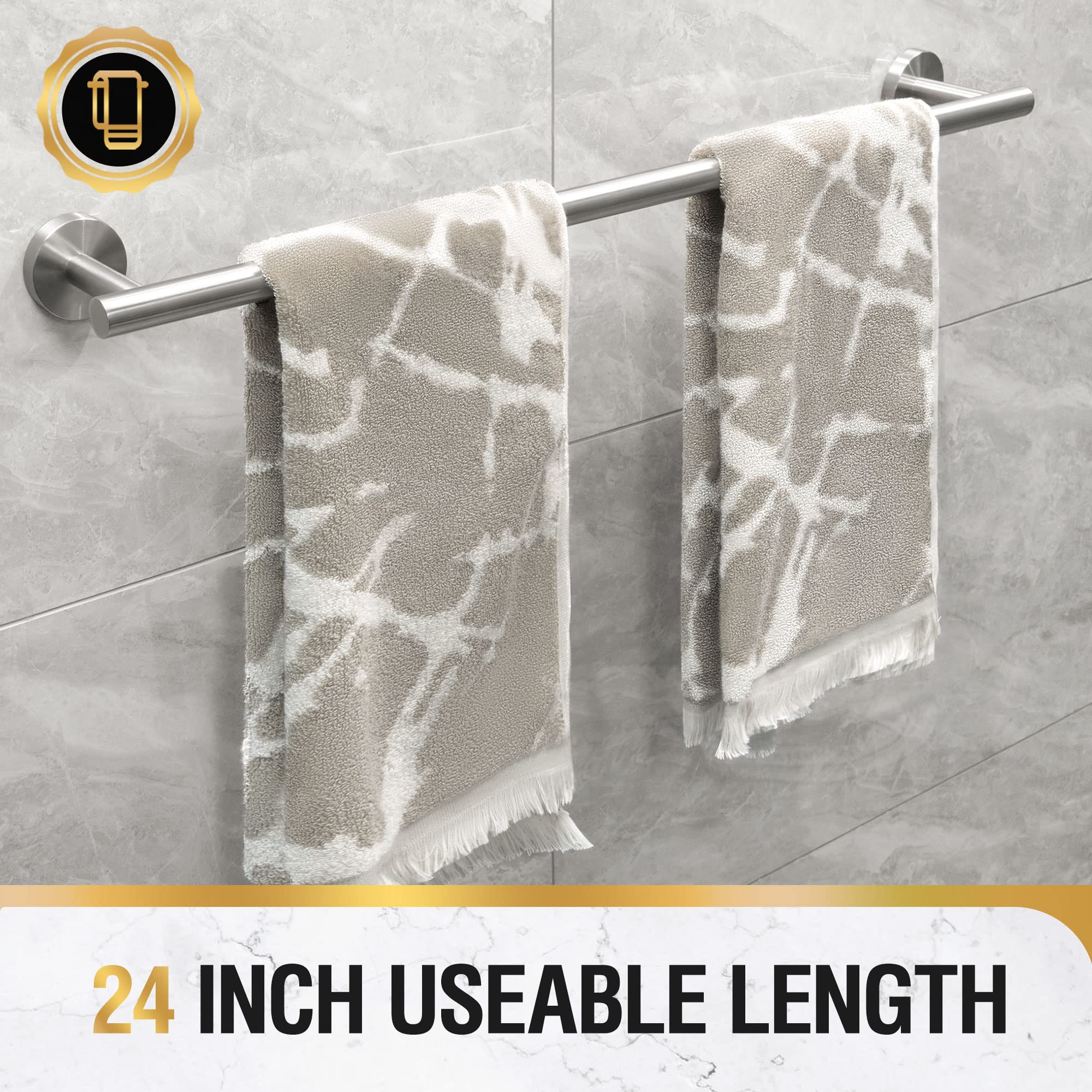 tower rack wall mounted towel bar bathroom stainless steel bath towel holder 25.9 inch brushed nickel