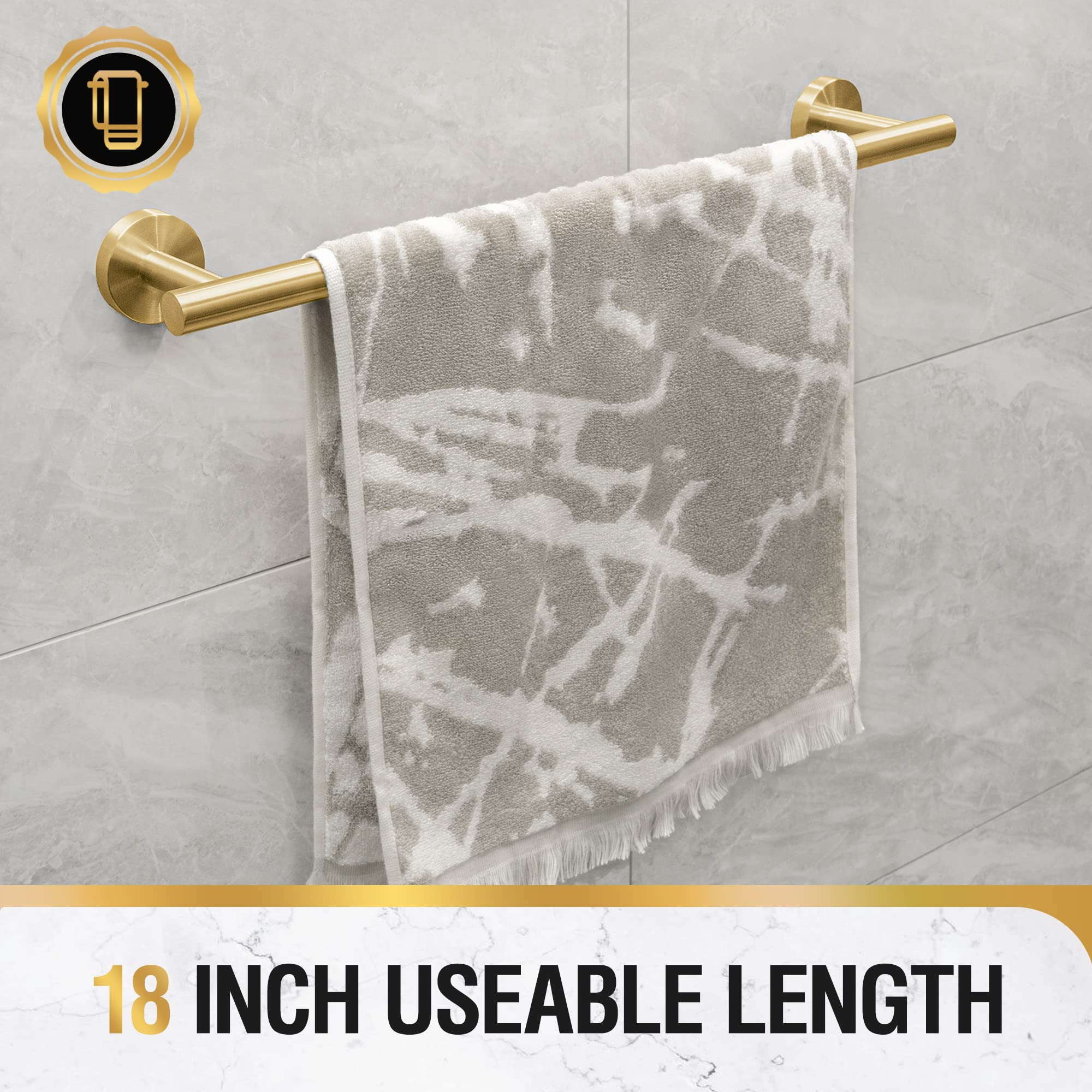 Towel Rack Wall Mounted 19.8 Inch丨Towel Bar for Bathroom 丨Towel Rack Wall Mounted丨Modern Home Decor Bath Towel Holder